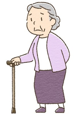 　杖をついた高齢者