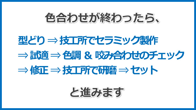 色合わせが終わったあとの工程